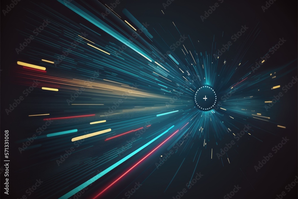 Wall mural data connection speed lines technology abstract generative ai background