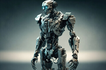 Naklejka premium humanoid robot representing the rise of artificial intelligence.Generative Ai
