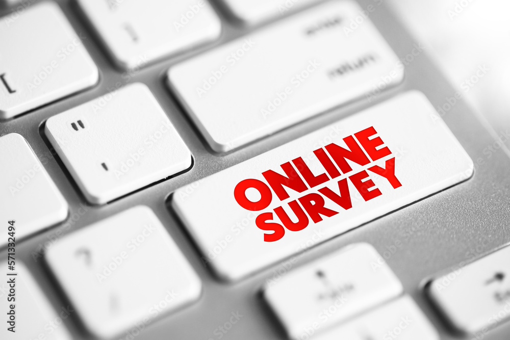 Poster online survey - structured questionnaire that your target audience completes over the internet, text