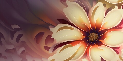 Abstract floral 3d background render, colorful, generative ai