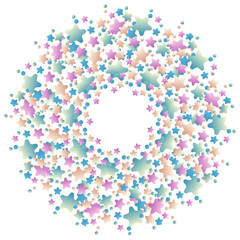 Colorful wreath stars. Vector illustration.