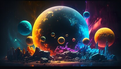 planets in space