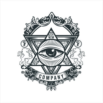  illuminati vintage black and white logo