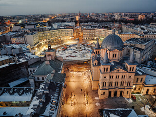 Plac Wolności i Łódź widziana z drona © rozentuzjazmowany