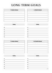 Minimalist planner pages templates. Printable Life & Business Planner Set. Life and business planner. Long Term Goals 