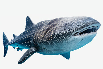 A whale shark isolated against a white background. Generative ai