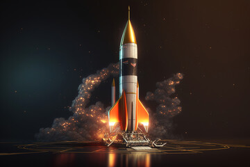 space rocket about to launch.Generative Ai
