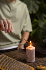 Sadhu board, yoga board with nails, guy stands on the board with nails, yoga concept