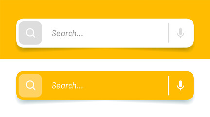 Fototapeta premium Search Bar with suggestions for UI UX design and web site. Search Address and navigation bar icon. Collection of search form templates for websites. Search engine web browser window template.