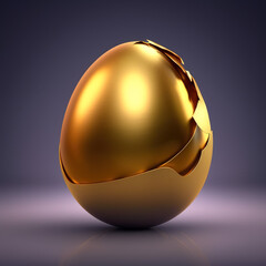 golden egg on black background