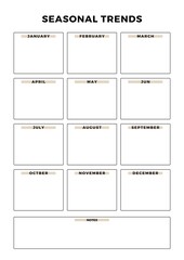 Minimalist planner pages templates. Printable Life & Business Planner Set. Life and business planner. Seasonal Trends Printable Page 