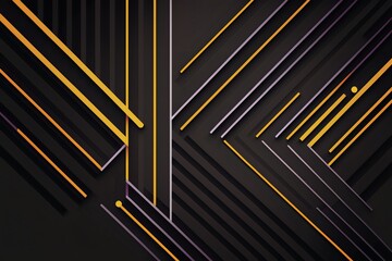 Fototapeta premium Orange and black abstract lines background