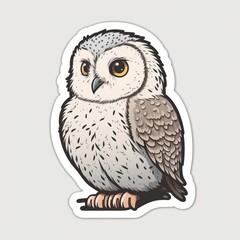 Fototapeta premium Snowy Owl on a Sticker