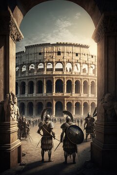 Day in the Roman Empire. Generative AI.