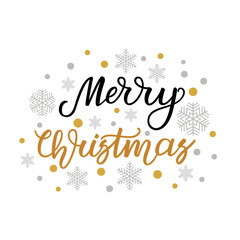Merry Christmas. Handwritten lettering isolated on white background. illustration for Christmas greeting cards, posters, web banners and much more