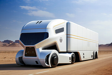 Transport truck from the future, generative ai 