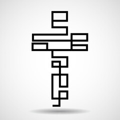 Creative Cross. Christian spirituality symbol. Religion. Vector