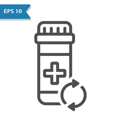 Pill Bottle Icon. Pills, Medication, Drugs, Treatment
