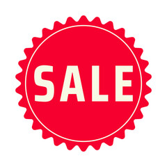 red round label with sale