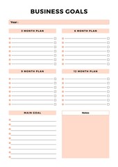 Minimalist planner pages templates. Printable Life & Business Planner Set. Life and business planner.  Business Goals Planner Printable Page