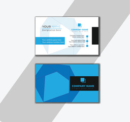 Fototapeta na wymiar Business Card design template.Modern Minimalist blue business card design template.