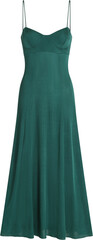 green dress with straps  isolated on transparent or white background, png	