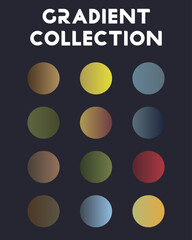 Large catalog of bright gradients. Vector illustration