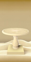Sand background with a marble platform for product presentations. drawing of a pedestal for natural beauty. Generative AI