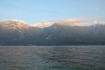 View from Limone sul Garda to Lake Garda, Lombardy Italy