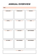 Minimalist planner pages templates. Printable Life & Business Planner Set. Life and business planner.   Annual Overview Printable Page