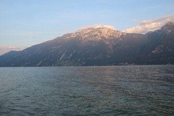 View from Limone sul Garda to Lake Garda, Lombardy Italy