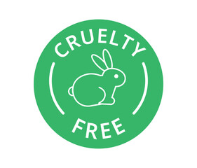 Green version of cruelty free symbol rabbit. 