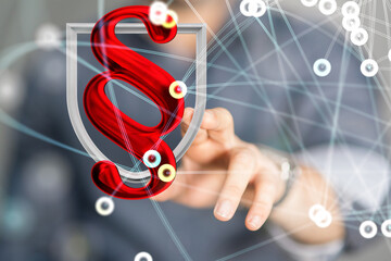 Labor Law Lawyer Legal Business Internet Technology Concept - 3D digital