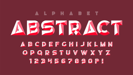 Original characters design, chisel alphabet style, letters and numbers