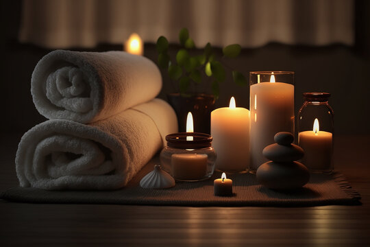 spa preparado para relaxamento e massagem 
