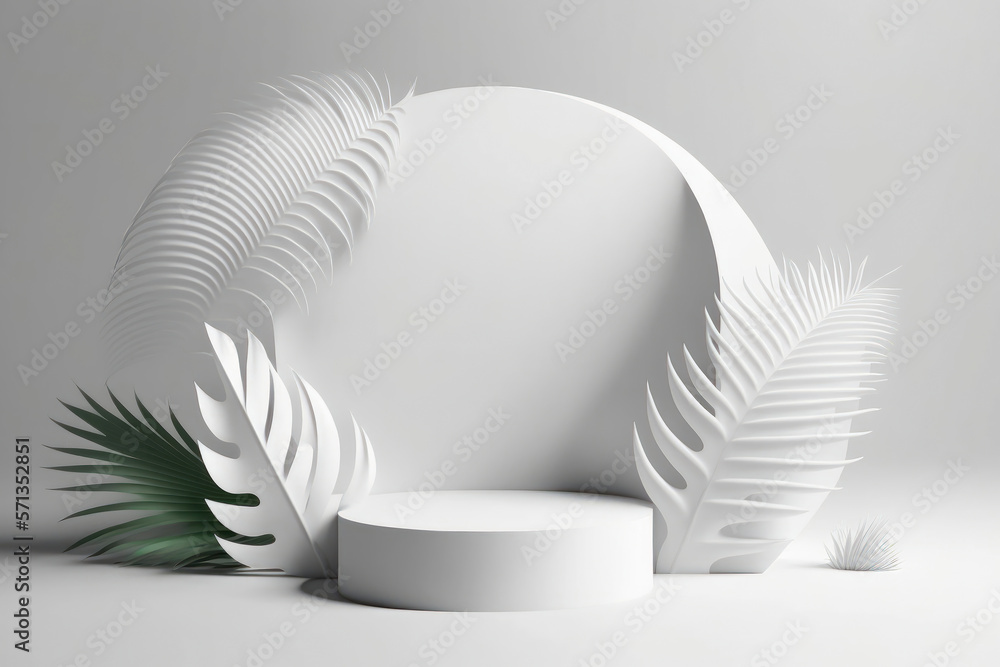 Poster 3d display product abstract minimal scene with geometric podium platform. generation ai