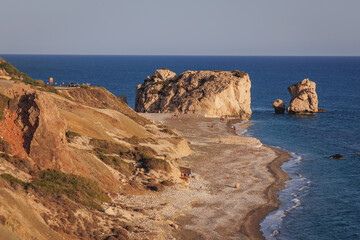 Petra tou Romiou - Rock of the Roman also known as Aphrodite Rock near Paphos in Cyprus island country