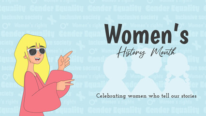 women's history month background, vector illustration