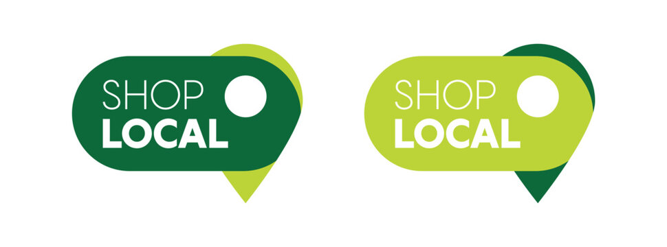 Shop local on speech bubble