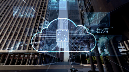 Smart City Artificial intelligence Cloud Computing Network Technology CG background