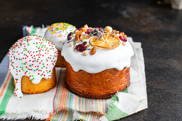 holiday Easter cake sweet baking easter food dessert treat orthodox christian treat meal snack on the table copy space food background top view