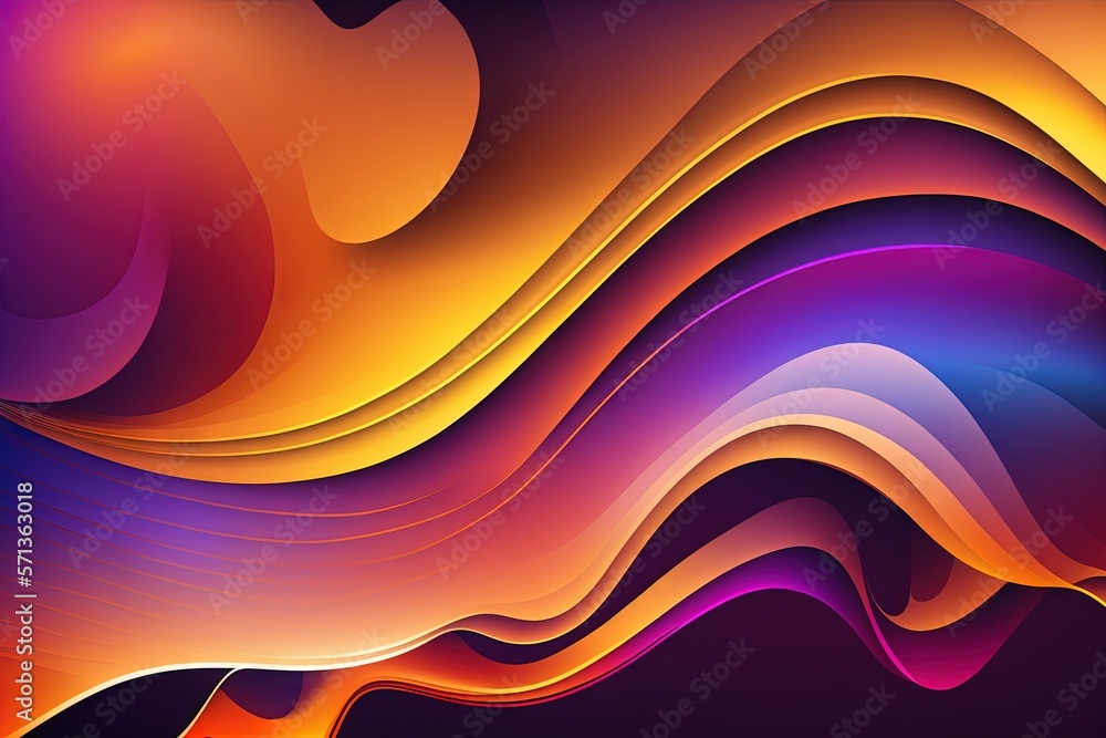 Poster abstract wave background wallpaper with color gradient. generative ai
