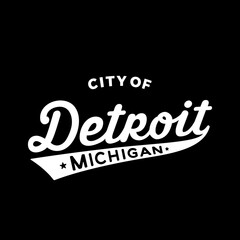 City of Detroit lettering design. Detroit, Michigan typography design. Vector and illustration.