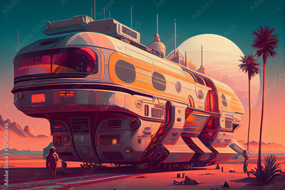 Poster futuristic world created with generative ai