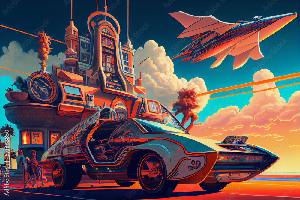 Poster futuristic world created with generative ai