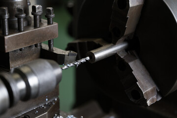 During drilling work with a lathe