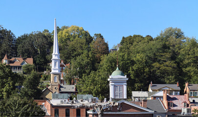 Roofs of Galena town in the State of Illinois