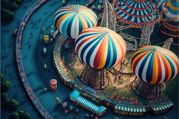 Amusement park created with Generative AI 