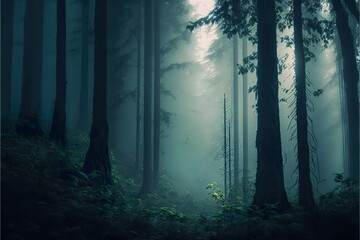 Naklejka premium Forest created with Generative AI 