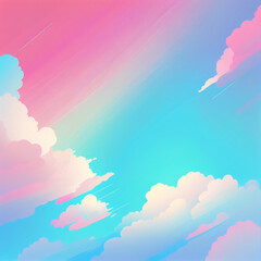Illustrated sky in vivid colors: Eye-catching background for your design. Generative Ai